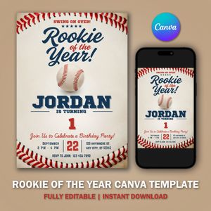 Rookie of the Year Baseball Sports Invitation Template V2