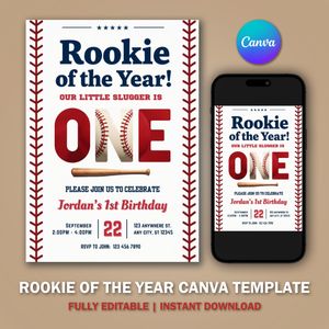 Rookie of the Year Baseball Sports Invitation Template V4