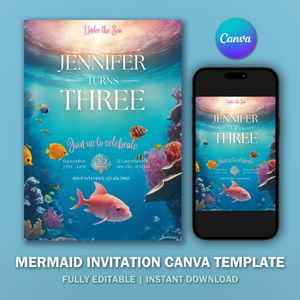 Under the Sea Invitation Template for Birthday Party V1