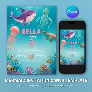 Under the Sea Invitation Template for Birthday Party V2