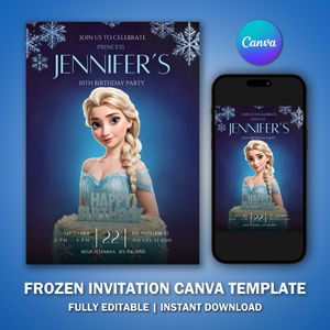 Frozen Invitation Template for Birthday Party V2