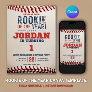 Rookie of the Year Baseball Sports Invitation Template V1