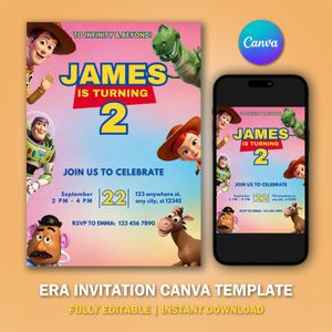 Toy Story Invitation Template for Birthday Party 