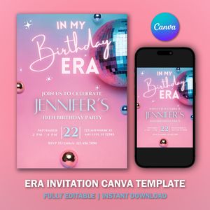 In My Birthday ERA Invitation Template for Birthday Party V1