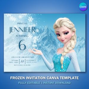 Frozen Invitation Template for Birthday Party V8