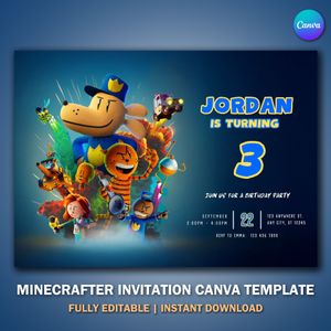 Dogman Invitation Template for Birthday Party V6