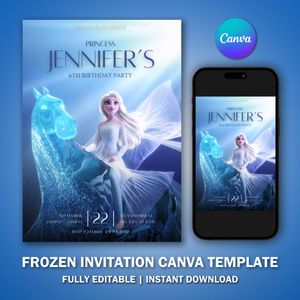 Frozen Invitation Template for Birthday Party V9