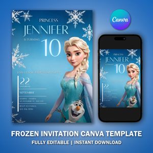 Frozen Invitation Template for Birthday Party V3