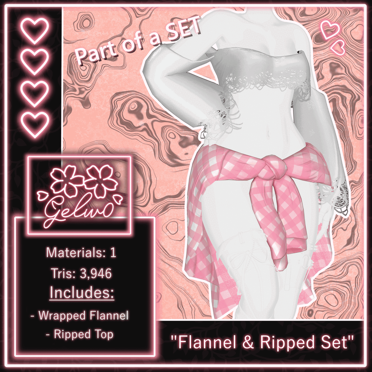 Flannel ripped set vrbase 