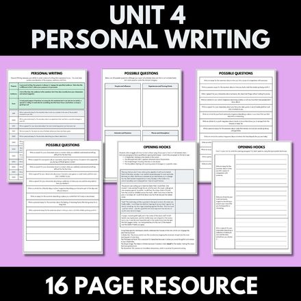 Unit 4 Personal Writing
