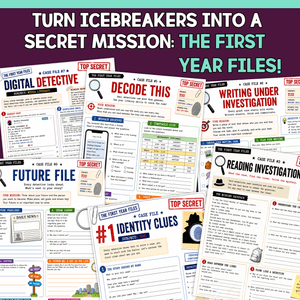 The First Year Files - A 'Secret Mission' themed, Zero-Prep, 14-Page Welcome Pack!