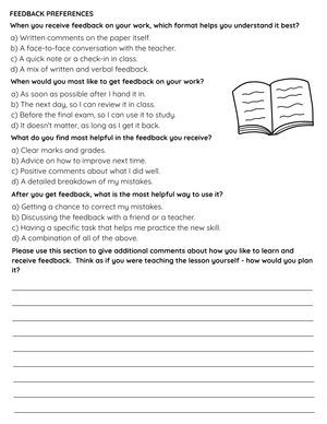 Pupil Voice - Learning Questionnaire