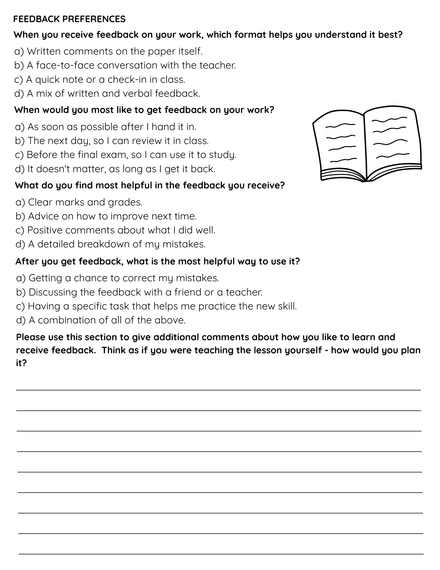 Pupil Voice - Learning Questionnaire