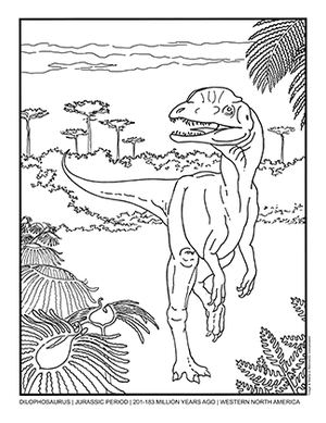 Dilophosaurus coloring page