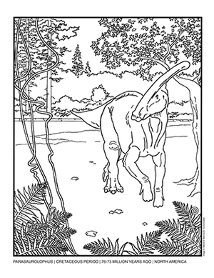 Parasaurolophus coloring page