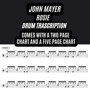 John Mayer - Rosie - Drum Transcription / Drum Chart