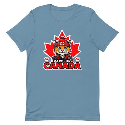 Unisex Staple T-Shirt: Paws Up Canada (Cat Character B)