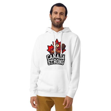 Unisex Premium Hoodie: Canada Strong. (Beaver Character B)