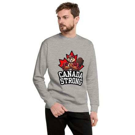 Unisex Premium Sweatshirt: Canada Strong (Beaver Character B)