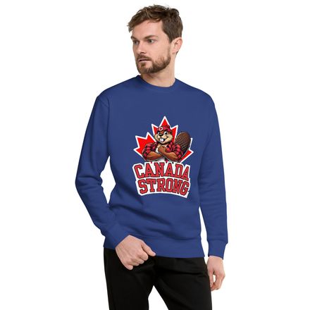 Unisex Premium Sweatshirt: Canada Strong (Beaver Character B2)