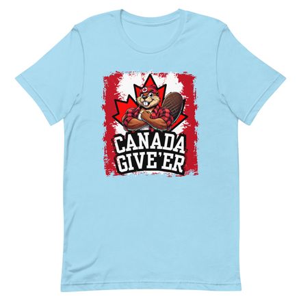 Unisex Staple T-Shirt: Canada Give&#x27;er (Beaver Character)