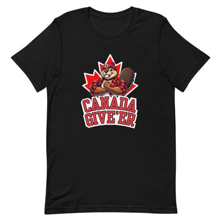 Unisex Staple T-Shirt: Canada Give&#x27;er (Beaver Character B2)