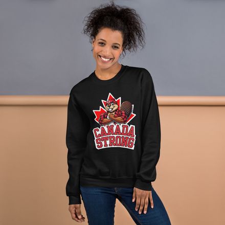 Unisex Crew Neck Sweatshirt: Canada Strong (Beaver Character B2)