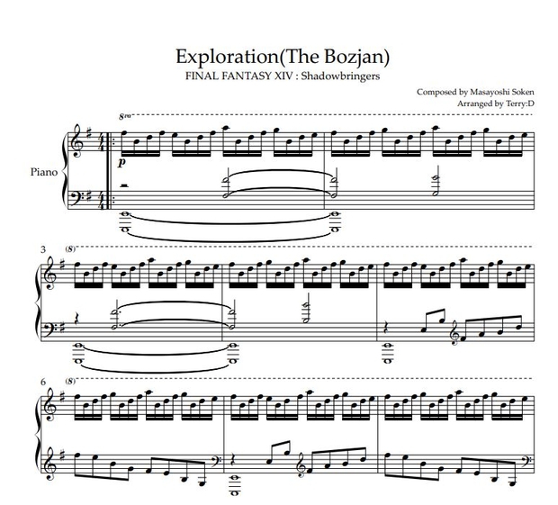 FFXIV Pianocollection Vol.10 All Sheetmusic + MIDI (Arr.by Terry:D)