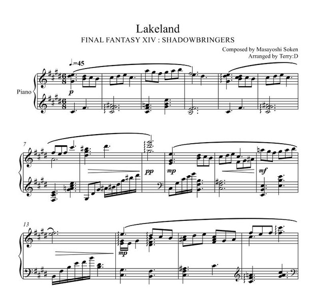 Final Fantasy XIV Piano Collection, Vol. 7 All in one Sheetmusic+MIDI