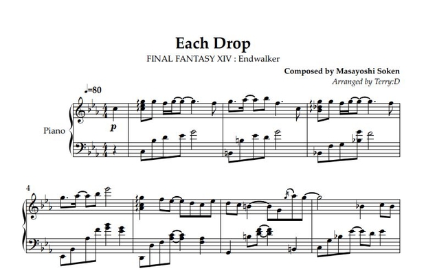 FFXIV Pianocollection Vol.10 All Sheetmusic + MIDI (Arr.by Terry:D)