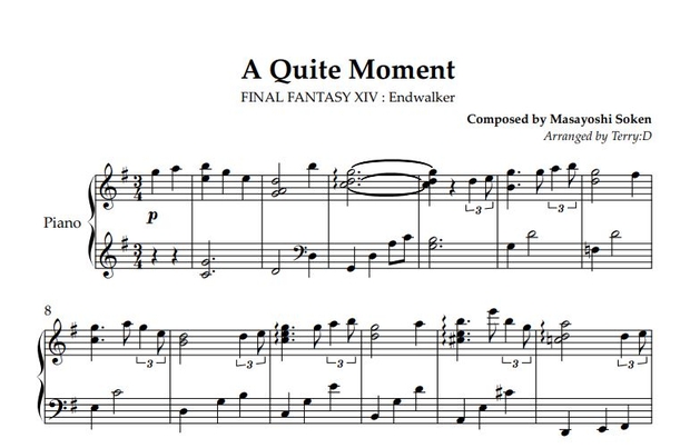 FFXIV Pianocollection Vol.10 All Sheetmusic + MIDI (Arr.by Terry:D)