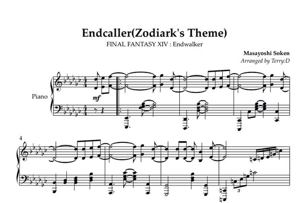 FFXIV Pianocollection Vol.10 All Sheetmusic + MIDI (Arr.by Terry:D)