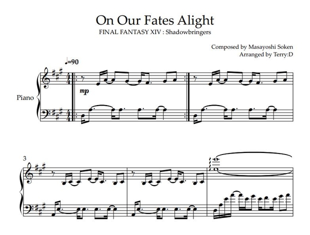 FFXIV Pianocollection Vol.10 All Sheetmusic + MIDI (Arr.by Terry:D)