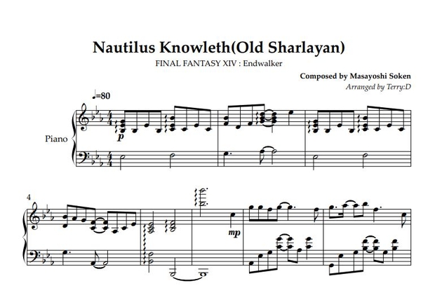 FFXIV Pianocollection Vol.10 All Sheetmusic + MIDI (Arr.by Terry:D)