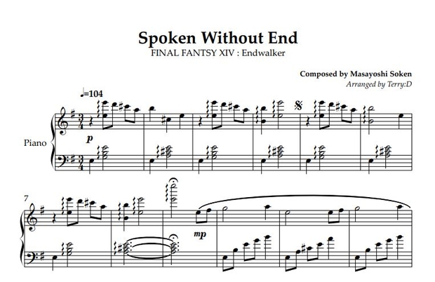 FFXIV Pianocollection Vol.10 All Sheetmusic + MIDI (Arr.by Terry:D)