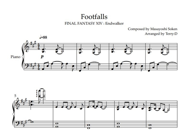 FFXIV Pianocollection Vol.10 All Sheetmusic + MIDI (Arr.by Terry:D)