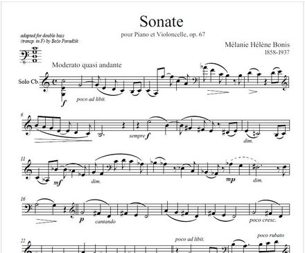 BONIS  |  Sonata in F major op. 67  -  BASS ONLY