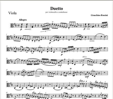 ROSSINI Duetto - VIOLA instead of cello