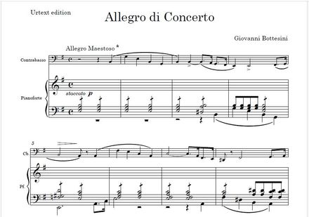 BOTTESINI | Allegro di Concerto - Urtext edition | BASS &amp; PIANO