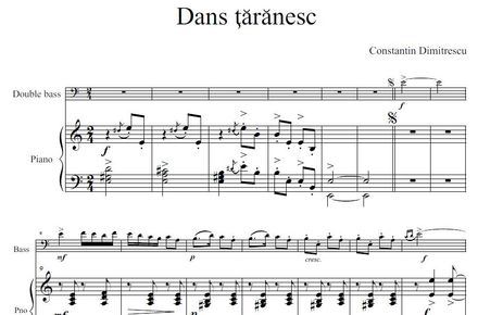 DIMITRESCU | Dans ţărănesc op. 15 - DOUBLE BASS &amp; PIANO