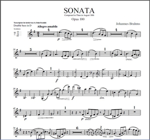 BRAHMS | Sonata A major op. 100 - BASS ONLY