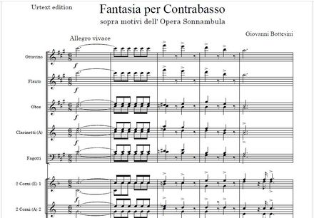 BOTTESINI | Fantasia La Sonnambula - Urtext edition | FULL ORCHESTRA