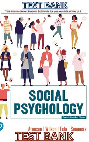 TEST BANK for Social Psychology 7th Canadian Edition by Elliot Aronson, Timothy Wilson &amp; Robin Akert