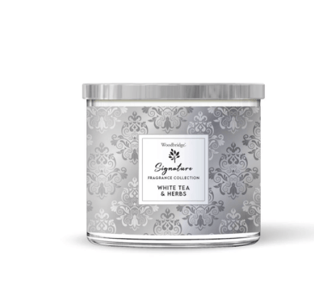 Woodbridge -3 Wick Candle in Glass with metal Lid - 410g