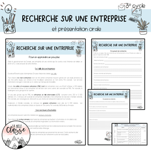Recherche sur une entreprise