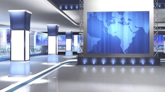 4K Virtual Studio TV Chat Set Design 09