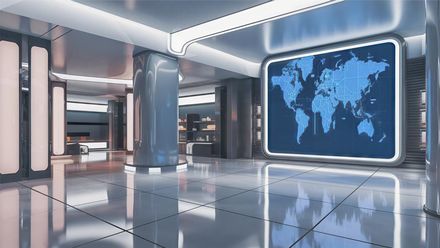 4K Virtual Studio TV Chat Set Design 07