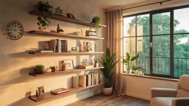 Zoom Background 100 Cozy room with wooden shelves