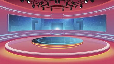 4K Virtual Studio TV Chat Set Design 12