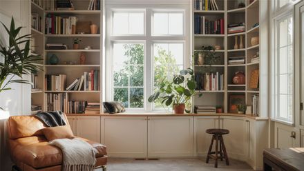 Zoom Background cozy reading-book large window framed 001